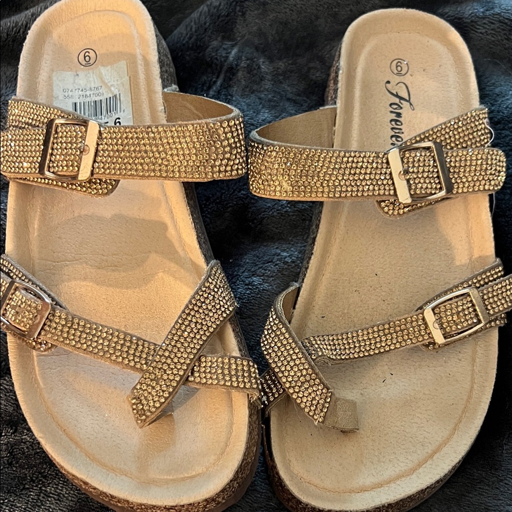 💛Forever Women's Sparkling Tan Sandals